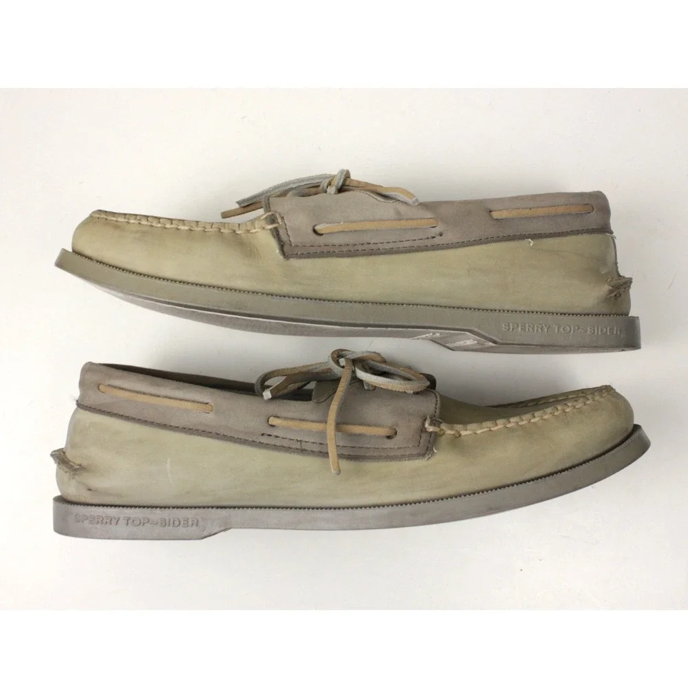 Sperry Top-Sider Authentic Original Taupe Nubuck Boat Shoes Men's Size 10M